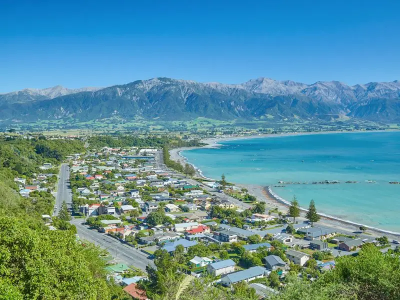 Ansicht von Kaikoura, Neuseeland