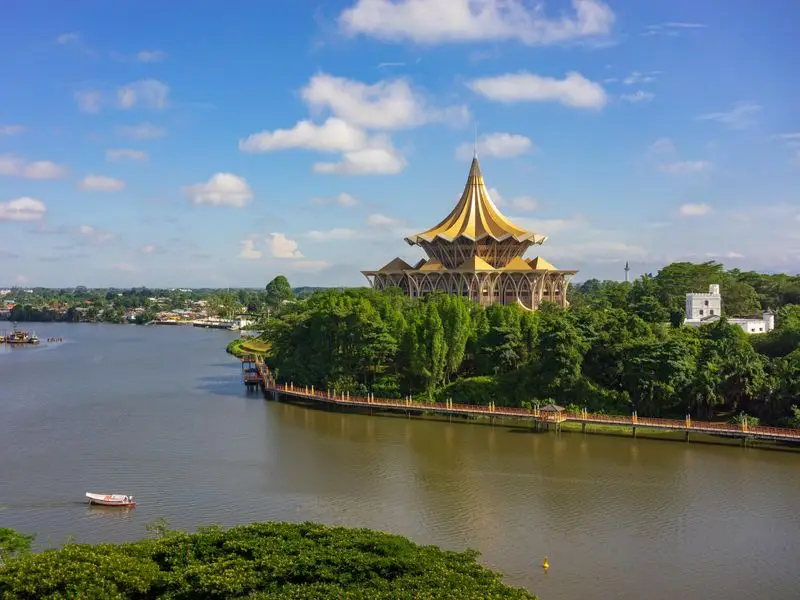 Vue de Kuching, Malaisie