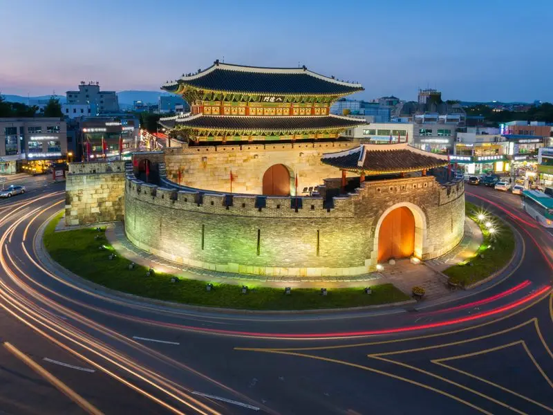 Veduta di Suwon, Corea del Sud